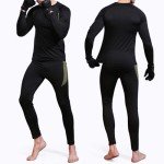 Men's Winter Thermal Cycling Clothing Set - Black