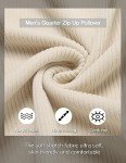 COOFANDY Men's Beige Quarter Long Sleeve Polo Pullover