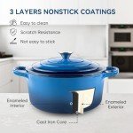 Kerilyn 6QT Enameled Cast Iron Dutch Oven