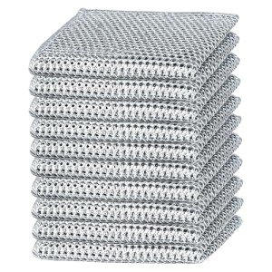 10-Pack Stainless Steel Non-Scratch Cleaning Cloths
