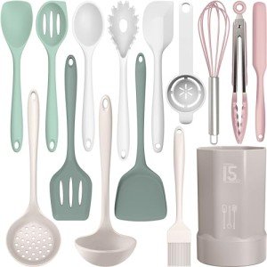 Heat Resistant Silicone Cooking Utensils Set - 8 Pieces