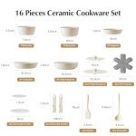 Redchef 16-Piece Non-Stick Ceramic Cookware Set