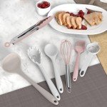 Heat Resistant Silicone Cooking Utensils Set - 8 Pieces