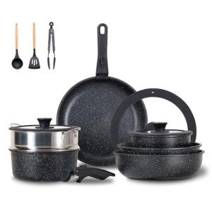 25-Piece Nonstick Cookware Set with Removable Handles