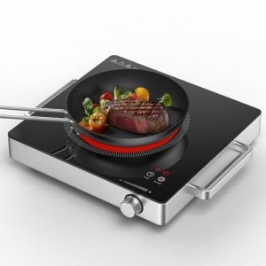 Electric Single Burner Hot Plate with Adjustable Temp