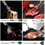 Silicone Cooking Utensil Set with Stainless Steel Handles
