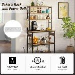 Rolanstar Rustic Baker's Rack with Power Outlet