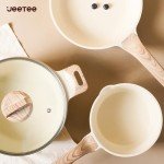 18-Piece Nonstick Cookware Set - Beige
