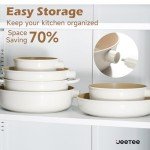 JEETEE 17-Piece Nonstick Ceramic Cookware Set