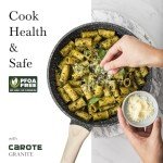 Carote Nonstick Pots and Pans Set, Black Granite