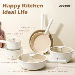 JEETEE 17-Piece Nonstick Ceramic Cookware Set