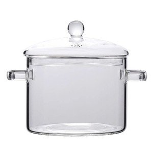 2200ml Borosilicate Glass Saucepan with Lid