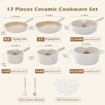 JEETEE 17-Piece Nonstick Ceramic Cookware Set