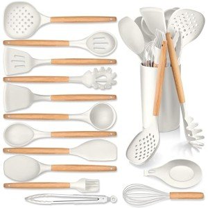 14-Piece Silicone Kitchen Utensils Set with Holder