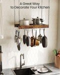 Vintage Ceiling-Mounted Pot Rack with Hooks