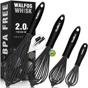 Walfos Silicone Whisk Set - 4 Sizes Included