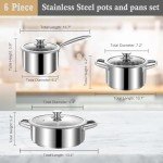 Stainless Steel Nonstick Cookware Set, 6 Pieces