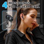 Wireless Bluetooth Earbuds with Charging Case, Black