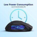 LODIVE Ergonomic Wireless Mouse with 6 Buttons