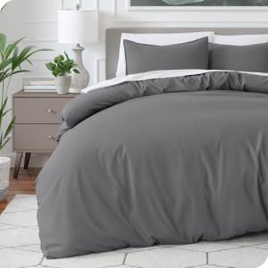 Soft Cooling Twin Duvet Cover in Grey
