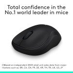 Logitech M185 Wireless Mouse - Black, 12-Month Battery