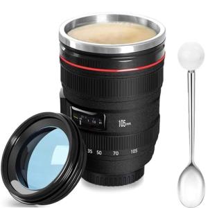 Camera Lens Coffee Mug with Spoon - 350ml
