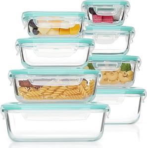 Vtopmart 8-Pack Airtight Glass Meal Prep Containers