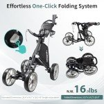 CaddyTek CaddyCruiser One Golf Push Cart - 4-Wheel