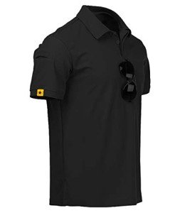 Men's Short Sleeve Tactical Golf Polo - Black