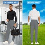Men's Stretch Slim Fit Golf Joggers with Belt Loops