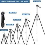 Ubeesize TR67 67" Tripod with Wireless Remote & Bag