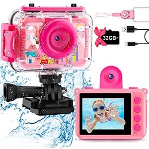 GKTZ Waterproof Kids Camera for Age 3-12