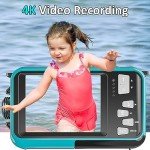 4K Waterproof Underwater Camera with Dual Screens