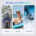 4K 56MP Waterproof Underwater Camera for Snorkeling