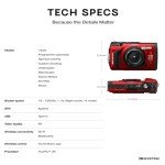 Olympus Tough TG-7 Waterproof Digital Camera - Red