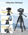 Ubeesize TR67 67" Tripod with Wireless Remote & Bag