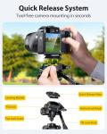 Ubeesize TR67 67" Tripod with Wireless Remote & Bag