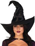 Large Ruffled Black Witch Hat Costume Accessory