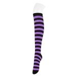 Black and Purple Striped Knee High Athletic Socks