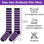 Black and Purple Striped Knee High Athletic Socks