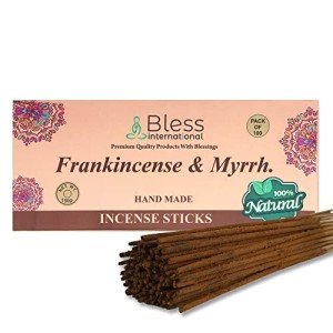 Natural Frankincense and Myrrh Incense Sticks – 100 Pack