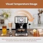Gevi Compact Espresso Machine with Milk Frother