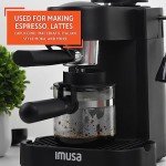 IMUSA 4 Cup Espresso and Cappuccino Maker - Black