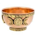Triple Moon Copper Offering Bowl for Rituals