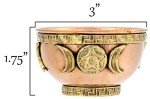 Triple Moon Copper Offering Bowl for Rituals