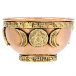 Triple Moon Copper Offering Bowl for Rituals