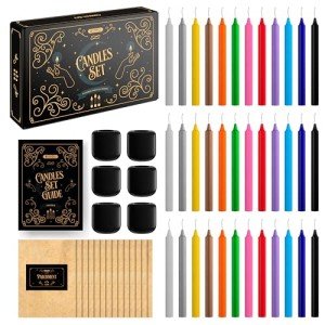 36 Colored Taper Candles for Witchcraft & Decor