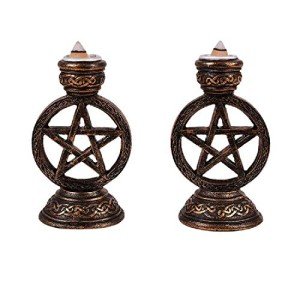 Wicca Pentagram Candle and Incense Holder Set