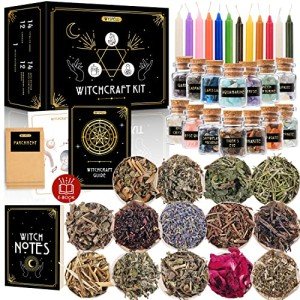 Witch Starter Kit with Candles, Crystals, and Herbs