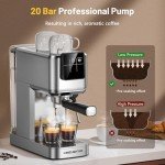 20-Bar Espresso Machine with Milk Frother & Rapid Brew